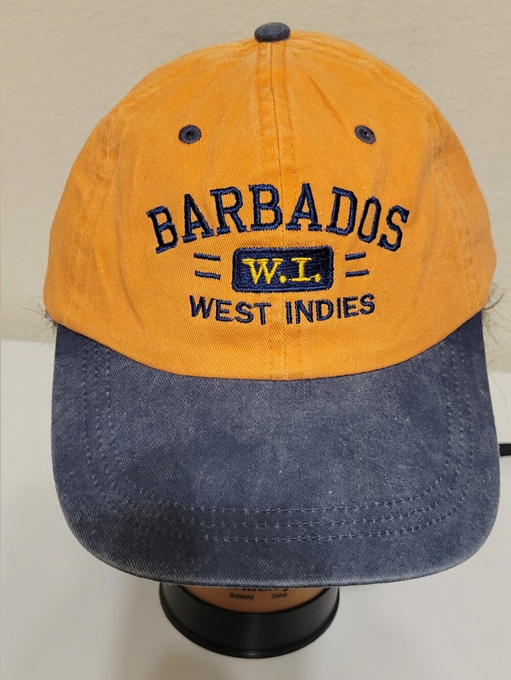 Barbados West Indies Embroidered Baseball Cap - Gold & Navy